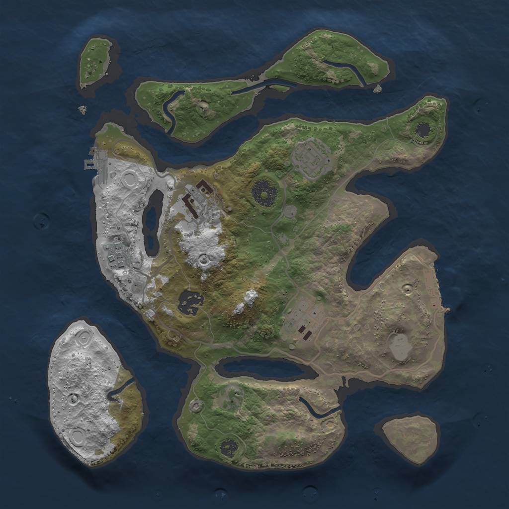Rust Map: Procedural Map, Size: 3000, Seed: 61429792, 12 Monuments