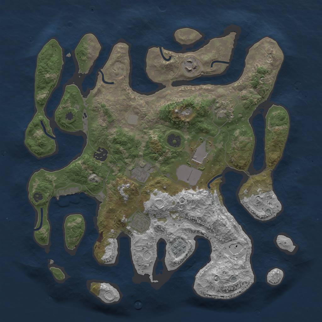 Rust Map: Procedural Map, Size: 3500, Seed: 929082712, 14 Monuments