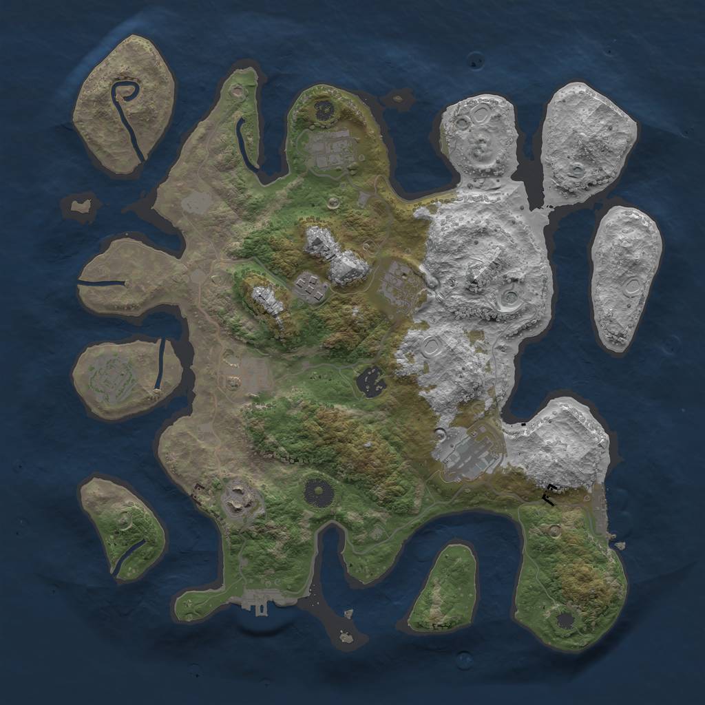 Rust Map: Procedural Map, Size: 3600, Seed: 4828288, 16 Monuments