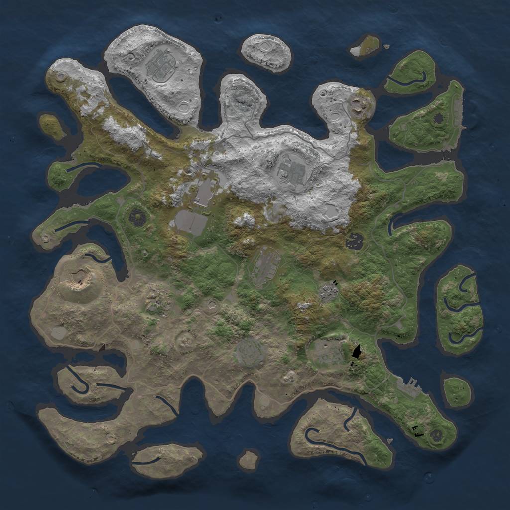 Rust Map: Procedural Map, Size: 4300, Seed: 240261796, 19 Monuments