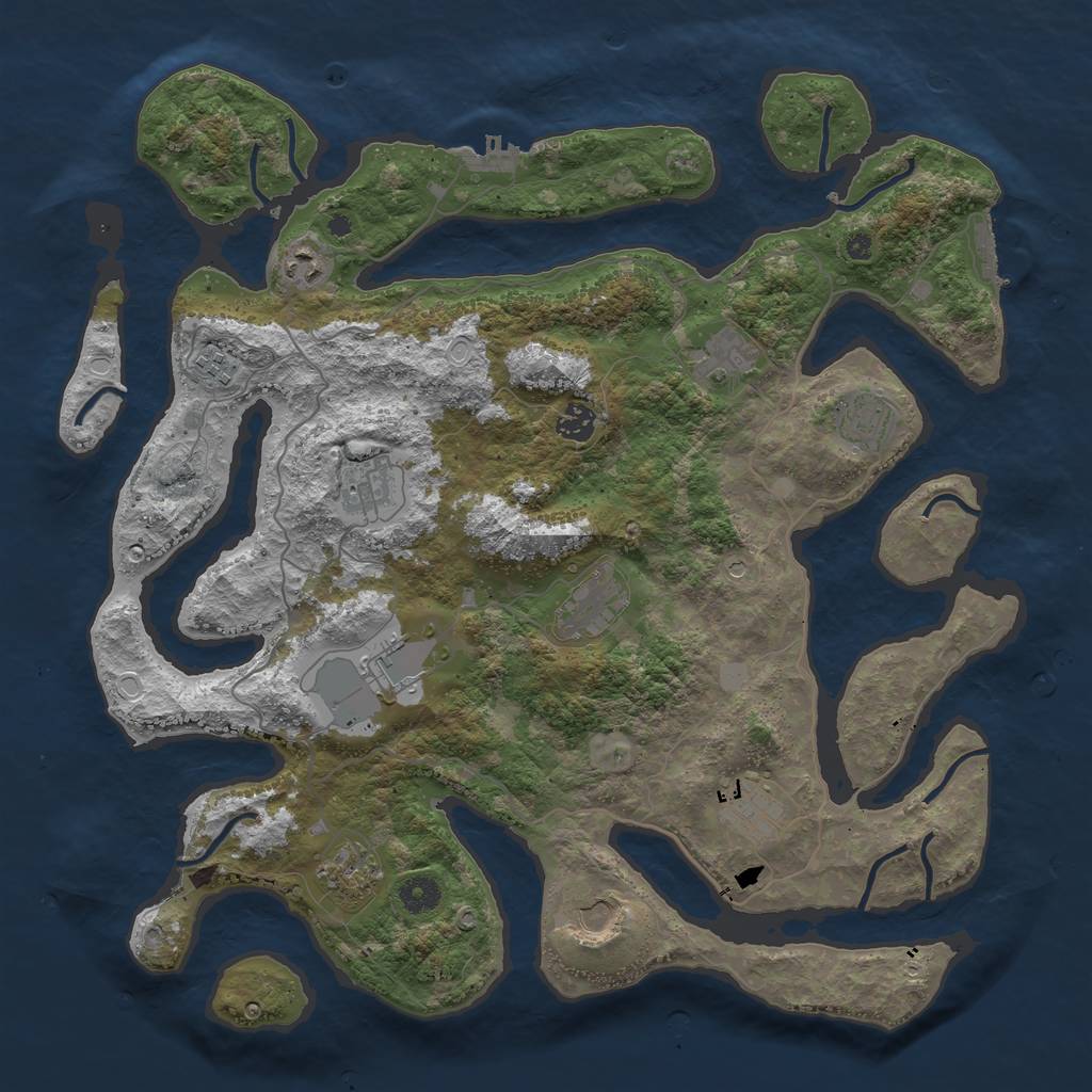 Rust Map: Procedural Map, Size: 4200, Seed: 693275346, 19 Monuments