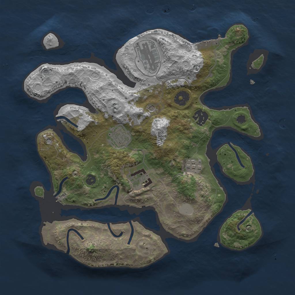 Rust Map: Procedural Map, Size: 3000, Seed: 247767, 12 Monuments