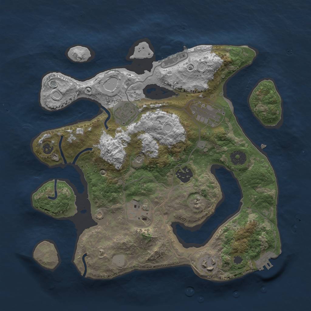 Rust Map: Procedural Map, Size: 3000, Seed: 101398, 13 Monuments