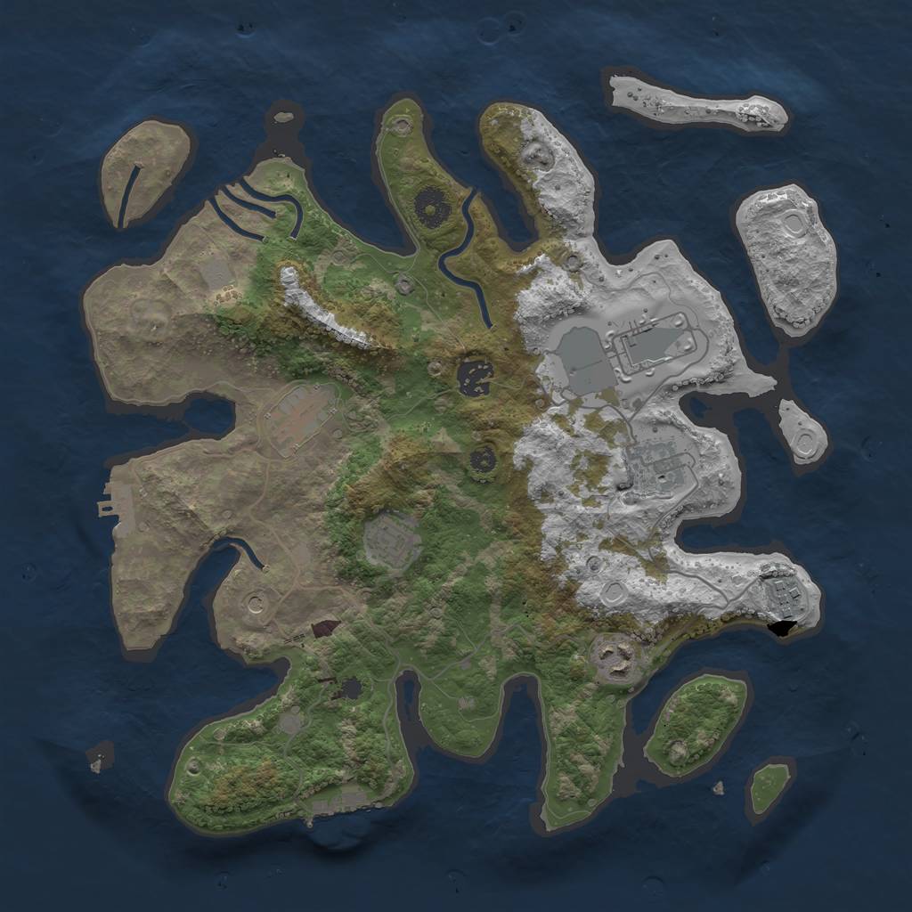 Rust Map: Procedural Map, Size: 3600, Seed: 1514173196, 15 Monuments