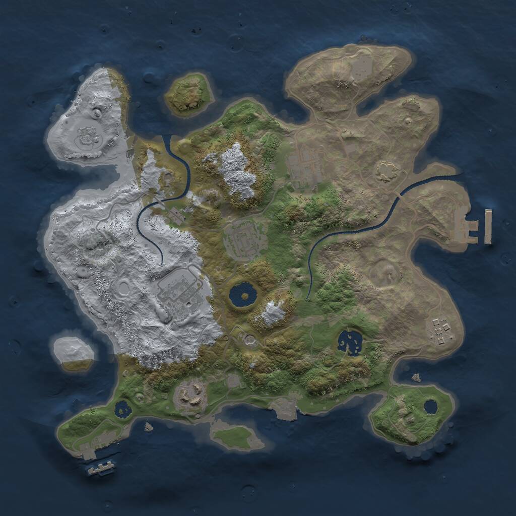 Rust Map: Procedural Map, Size: 3000, Seed: 504538, 12 Monuments