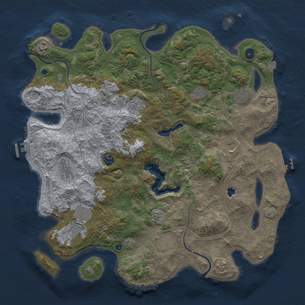 Rust Map: Procedural Map, Size: 4450, Seed: 75757575, 16 Monuments