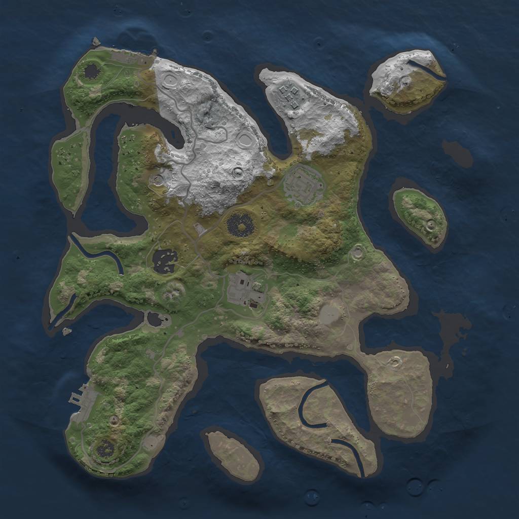 Rust Map: Procedural Map, Size: 3000, Seed: 85306, 12 Monuments
