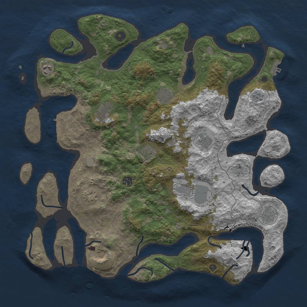 Rust Map: Procedural Map, Size: 4500, Seed: 560573894, 19 Monuments