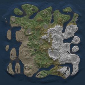 Thumbnail Rust Map: Procedural Map, Size: 4500, Seed: 560573894, 19 Monuments