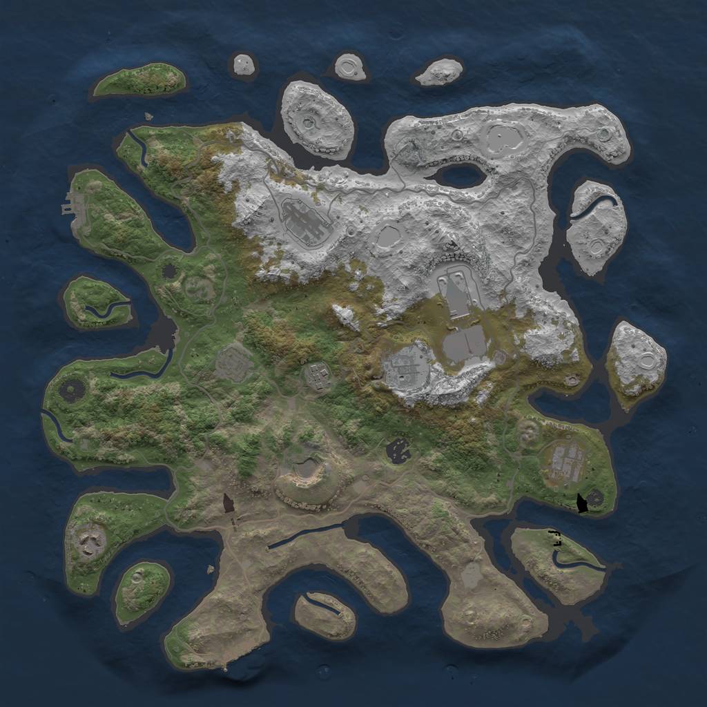 Rust Map: Procedural Map, Size: 4250, Seed: 39, 17 Monuments