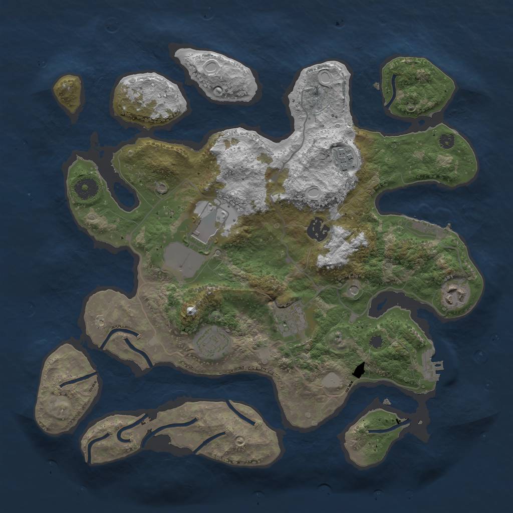 Rust Map: Procedural Map, Size: 3500, Seed: 1658164523, 14 Monuments