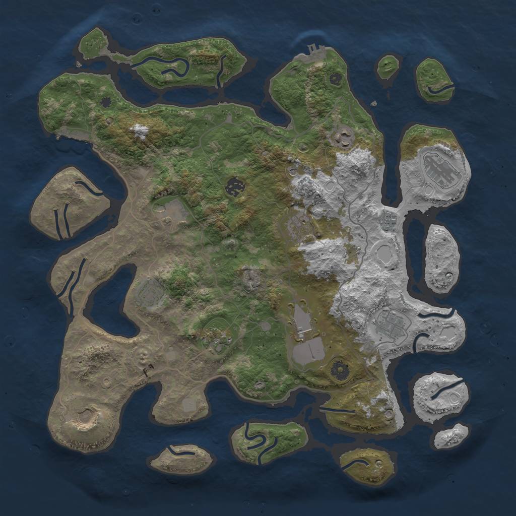 Rust Map: Procedural Map, Size: 4200, Seed: 1373868020, 19 Monuments