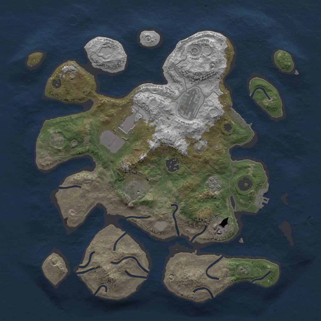 Rust Map: Procedural Map, Size: 3500, Seed: 67899179, 14 Monuments