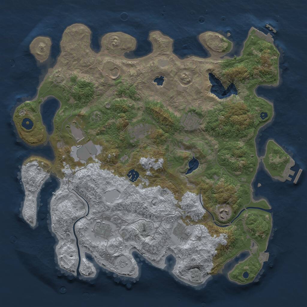 Rust Map: Procedural Map, Size: 4000, Seed: 1460, 15 Monuments