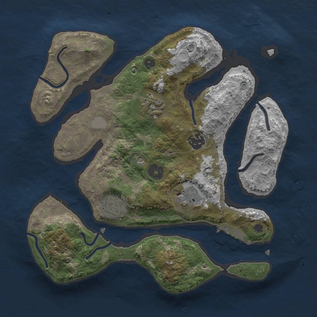 Rust Map: Procedural Map, Size: 3000, Seed: 70174253, 11 Monuments