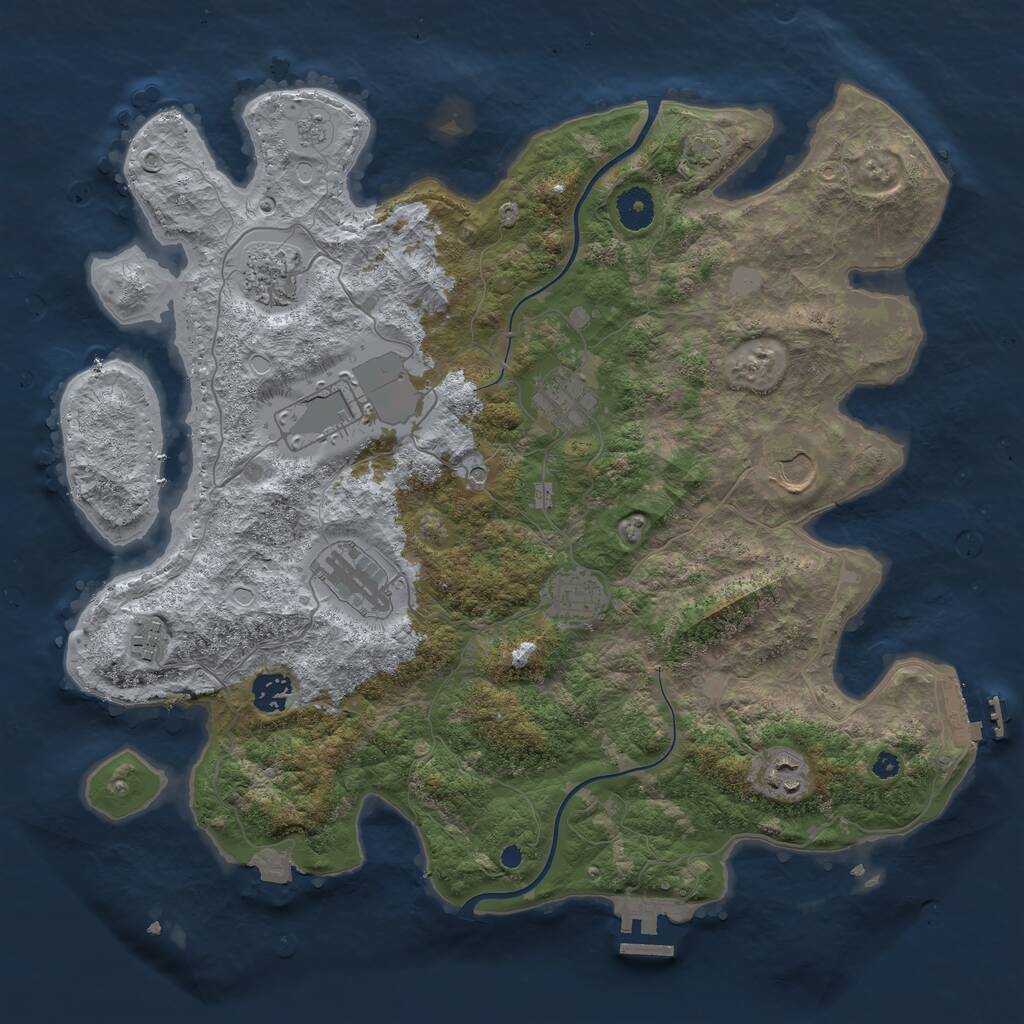 Rust Map: Procedural Map, Size: 3850, Seed: 4902, 15 Monuments