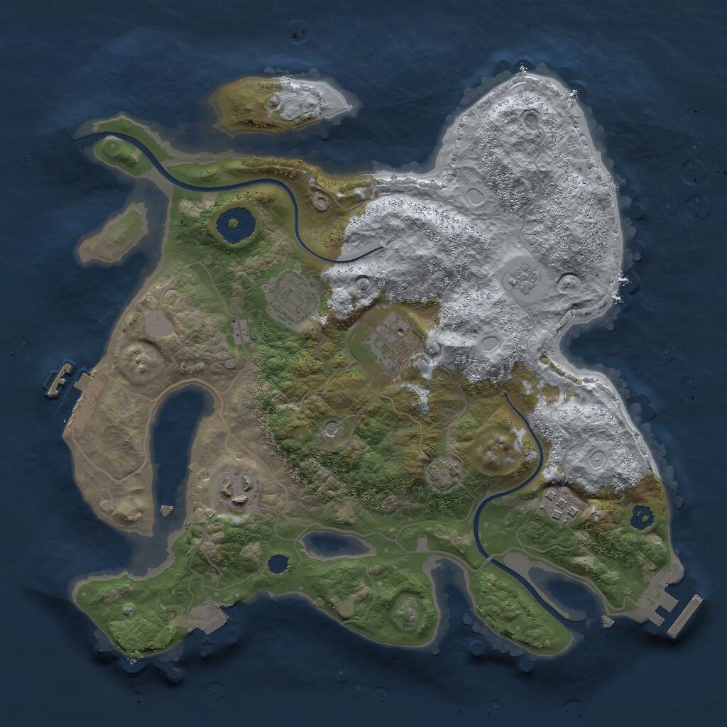 Rust Map: Procedural Map, Size: 3000, Seed: 217688, 10 Monuments