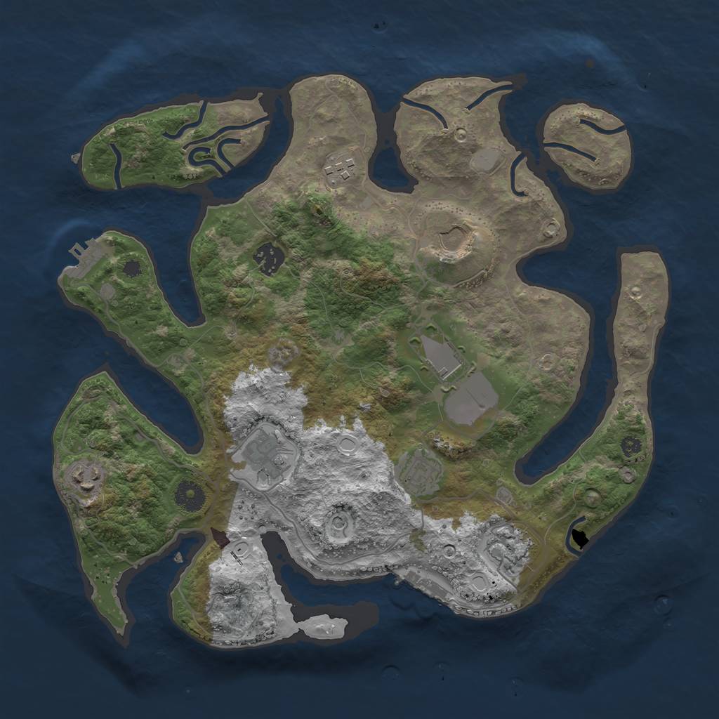 Rust Map: Procedural Map, Size: 3550, Seed: 29103600, 16 Monuments