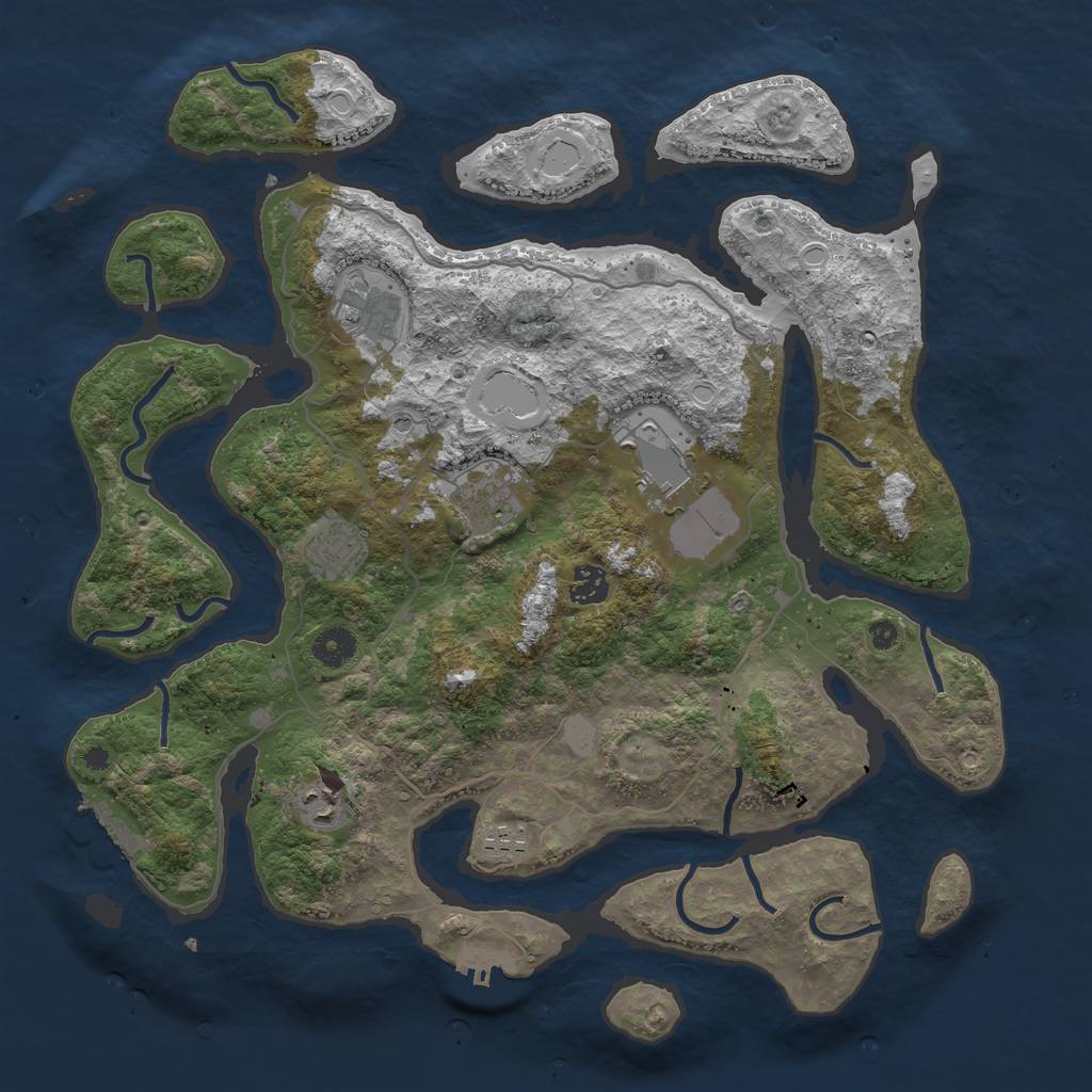 Rust Map: Procedural Map, Size: 4000, Seed: 144234, 15 Monuments