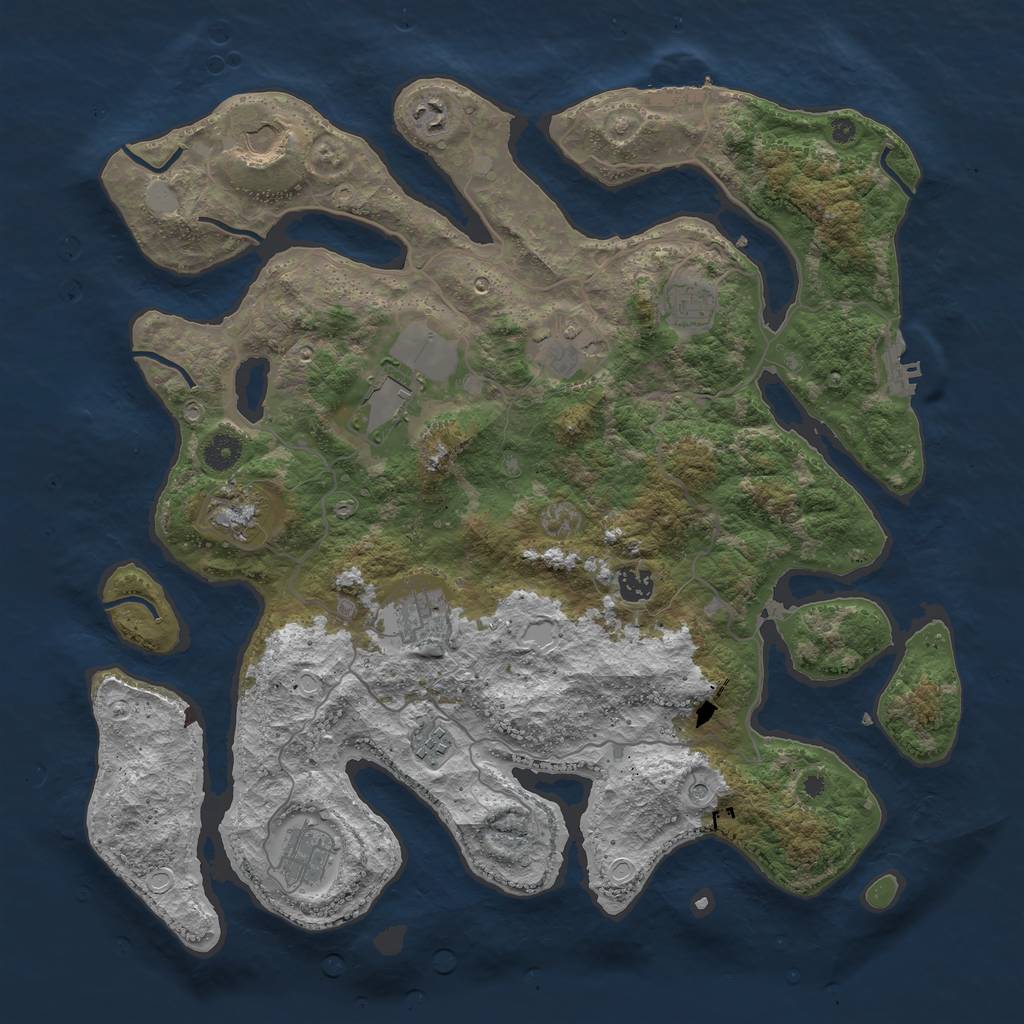 Rust Map: Procedural Map, Size: 4200, Seed: 161, 18 Monuments