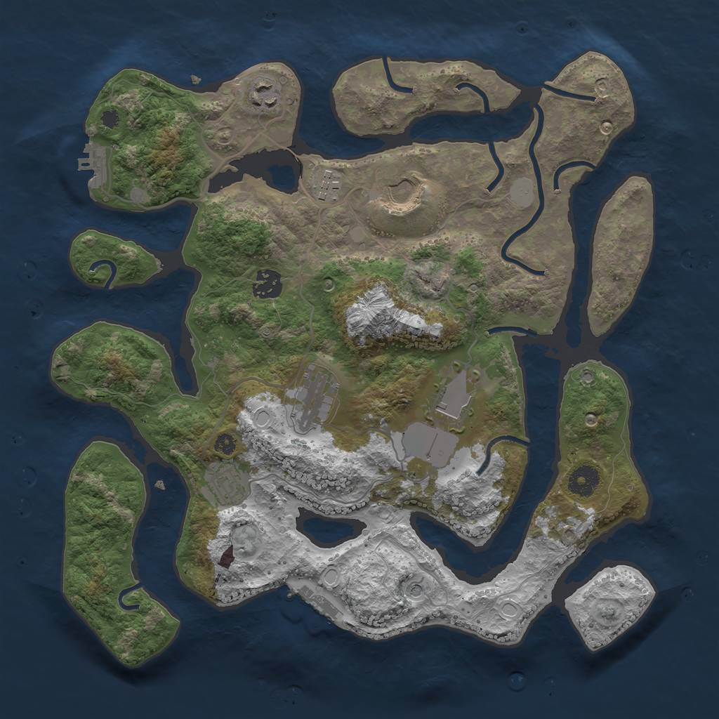 Rust Map: Procedural Map, Size: 3550, Seed: 664934, 15 Monuments