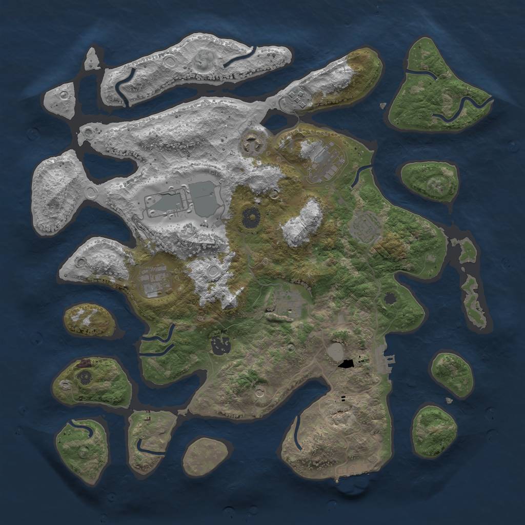 Rust Map: Procedural Map, Size: 3900, Seed: 146, 16 Monuments