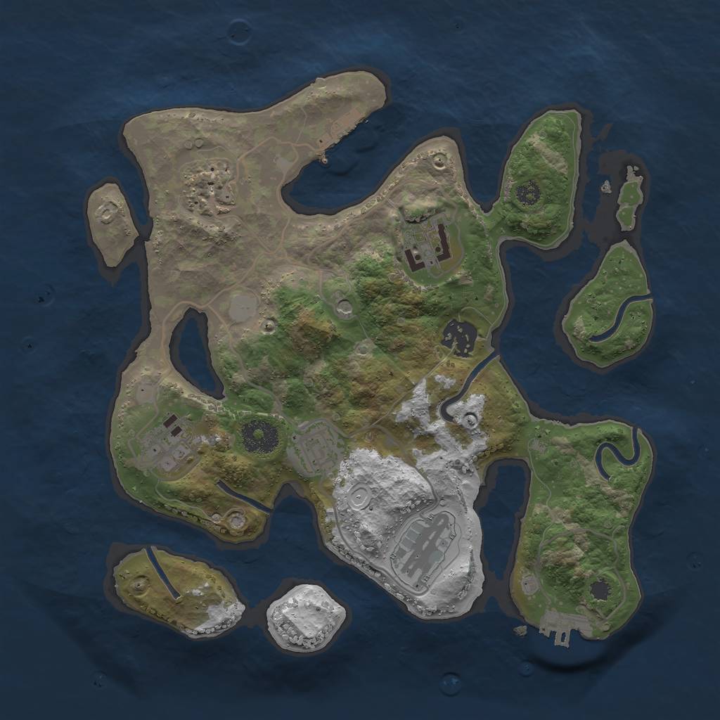 Rust Map: Procedural Map, Size: 3000, Seed: 29509245, 14 Monuments