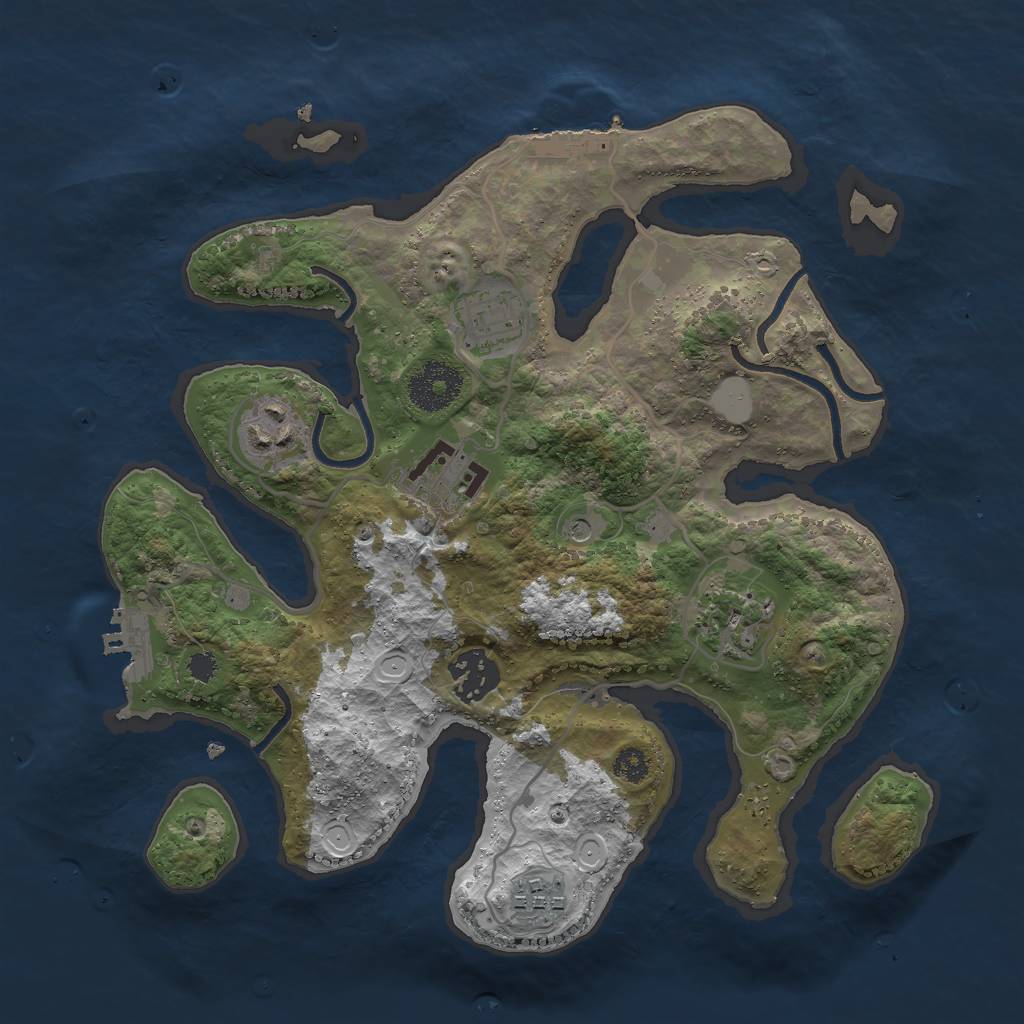 Rust Map: Procedural Map, Size: 3000, Seed: 242278, 14 Monuments