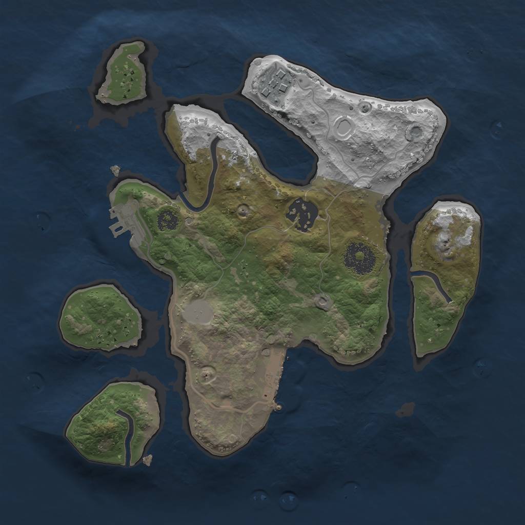 Rust Map: Procedural Map, Size: 2500, Seed: 605362, 9 Monuments