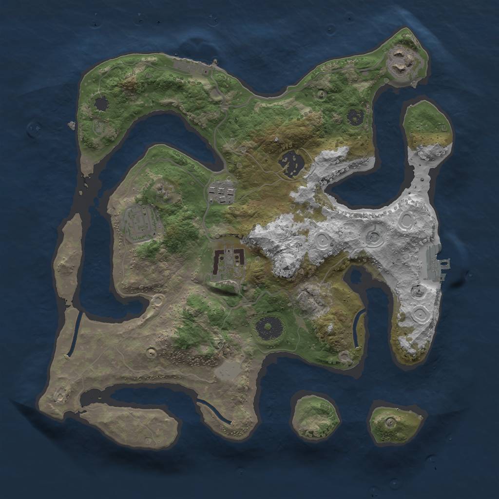 Rust Map: Procedural Map, Size: 3000, Seed: 1979319318, 13 Monuments