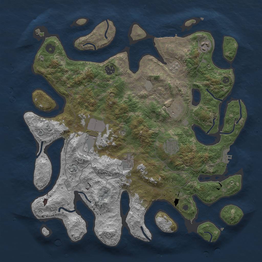 Rust Map: Procedural Map, Size: 4000, Seed: 2123, 15 Monuments