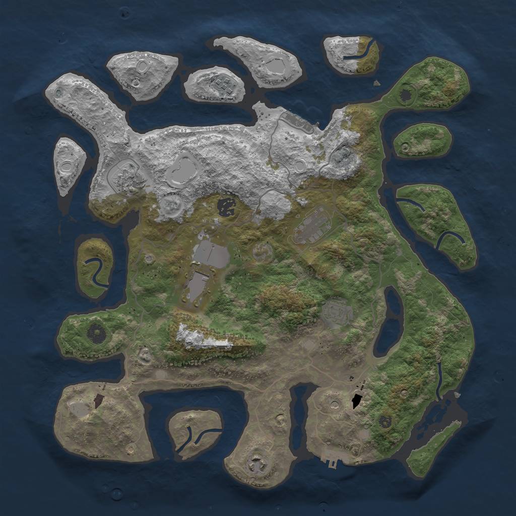 Rust Map: Procedural Map, Size: 4000, Seed: 67347684, 15 Monuments