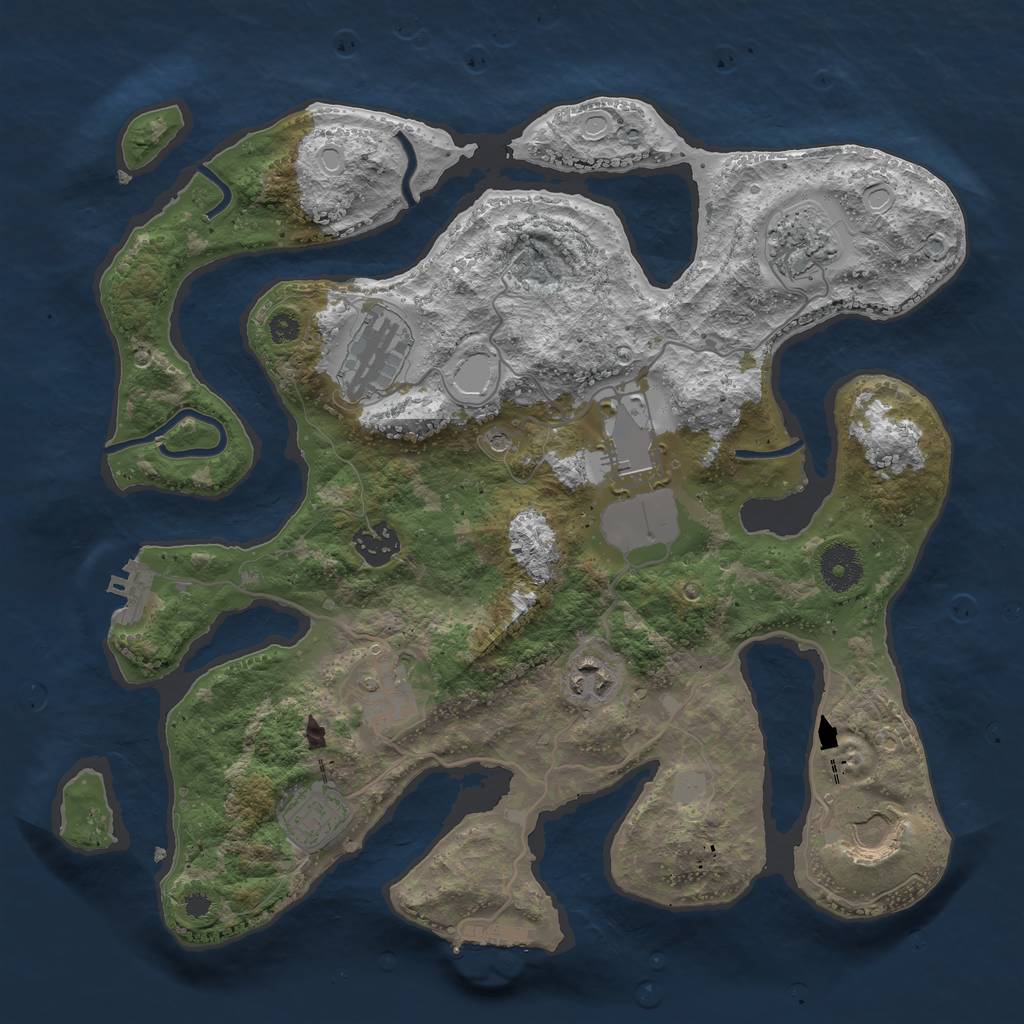 Rust Map: Procedural Map, Size: 3500, Seed: 2133490227, 16 Monuments