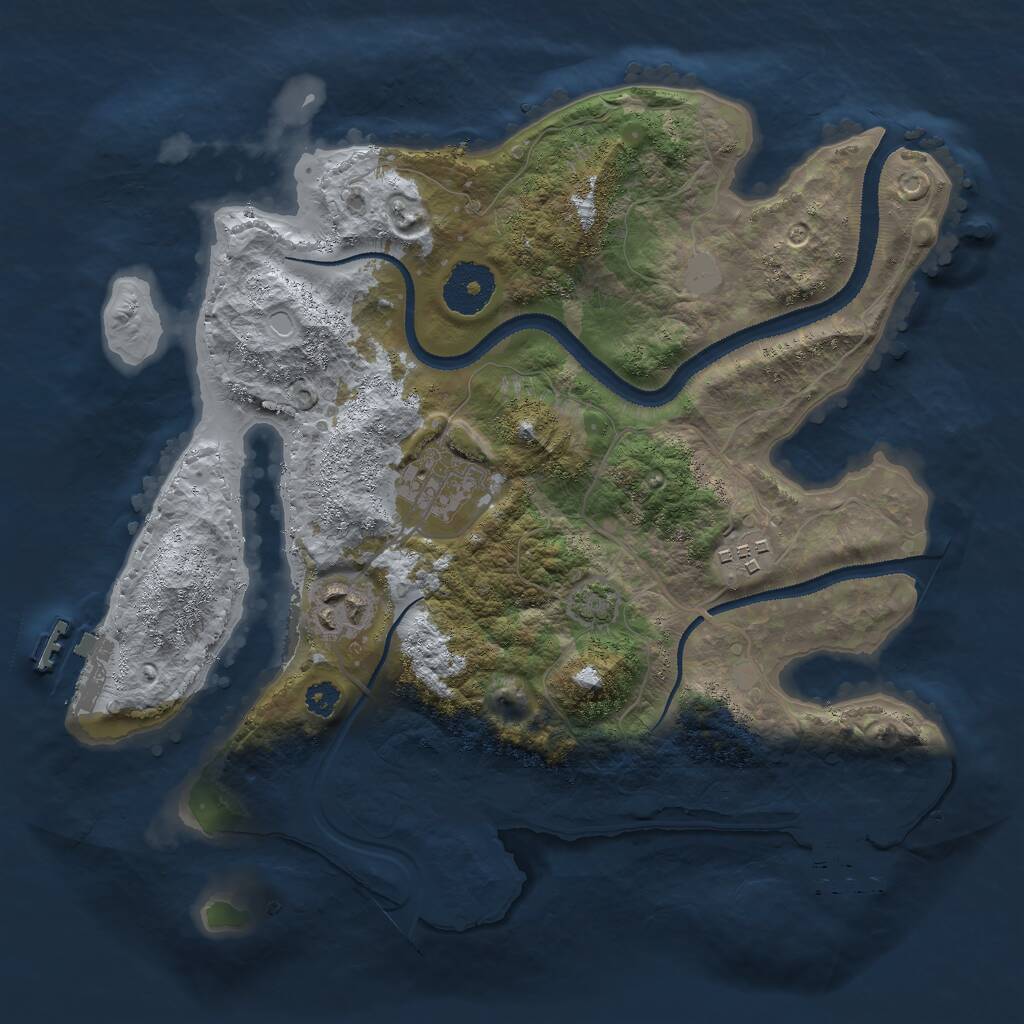 Rust Map: Procedural Map, Size: 3000, Seed: 986179, 7 Monuments
