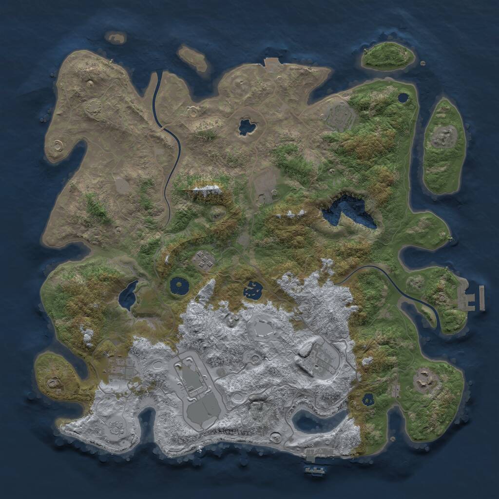Rust Map: Procedural Map, Size: 4000, Seed: 2022789903, 14 Monuments