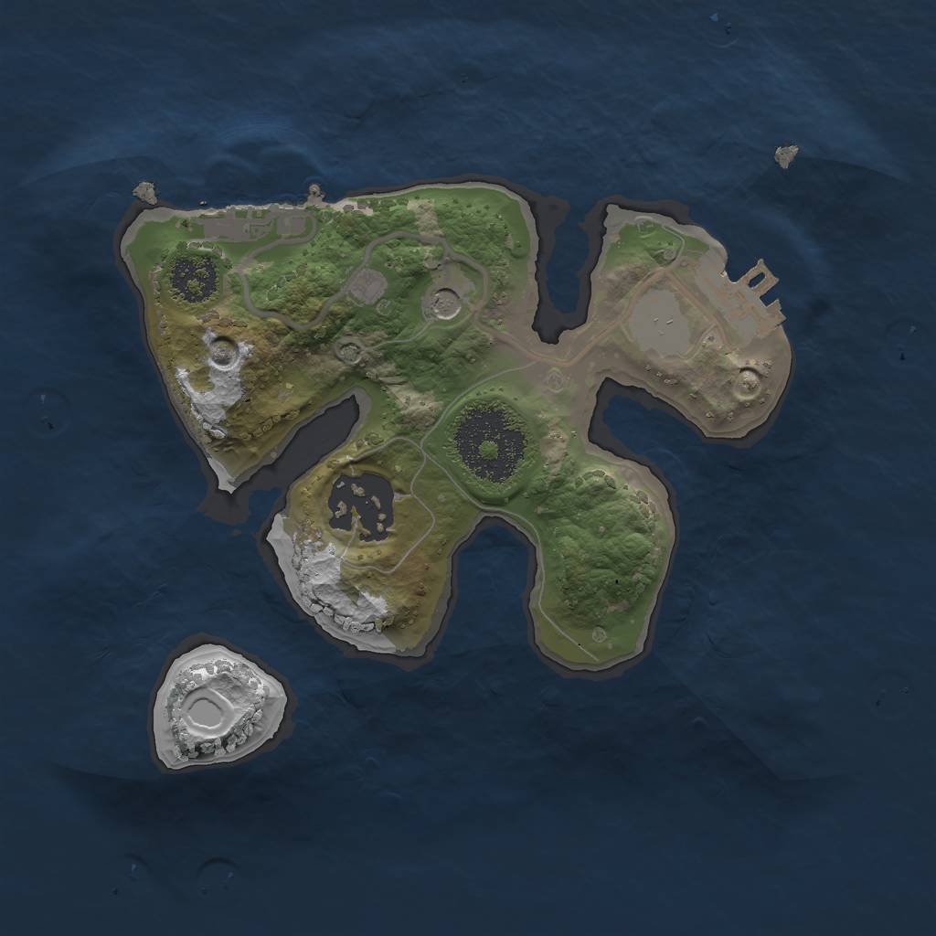 Rust Map: Procedural Map, Size: 2000, Seed: 1119, 9 Monuments