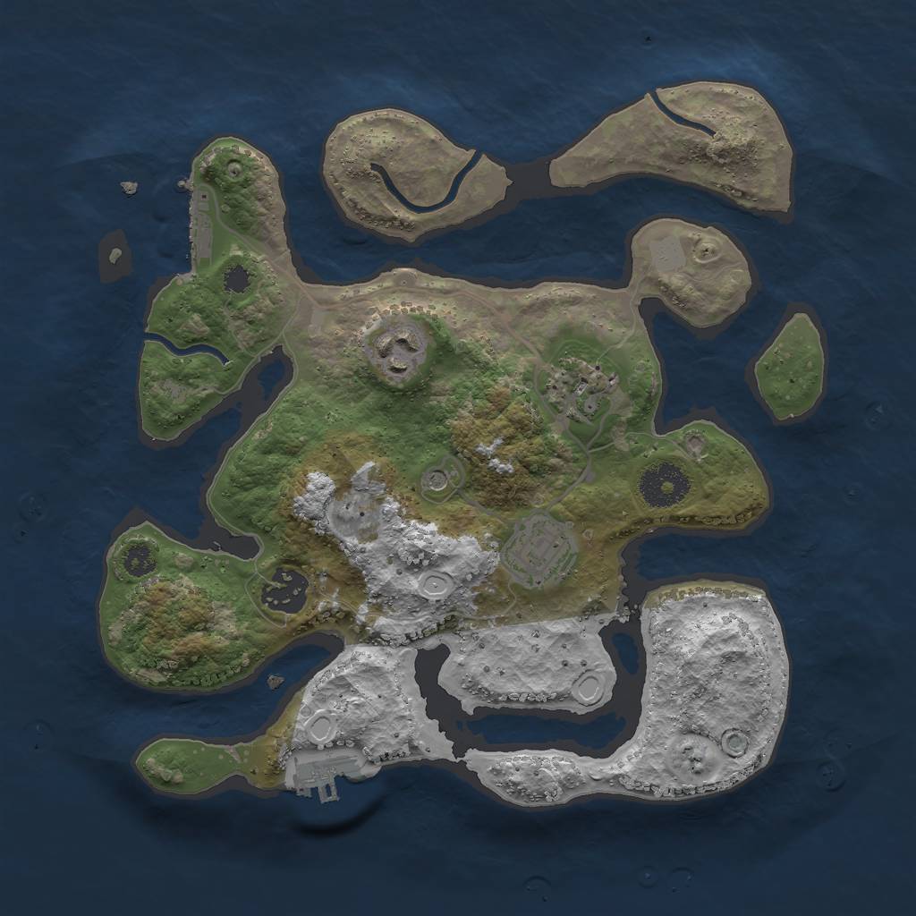 Rust Map: Procedural Map, Size: 3000, Seed: 2998, 12 Monuments