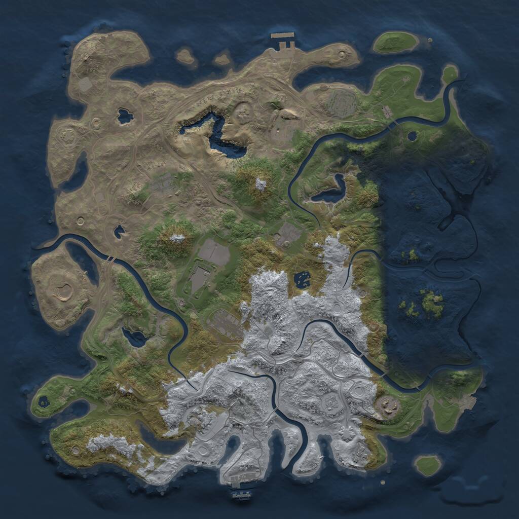 Rust Map: Procedural Map, Size: 4500, Seed: 894112697, 17 Monuments