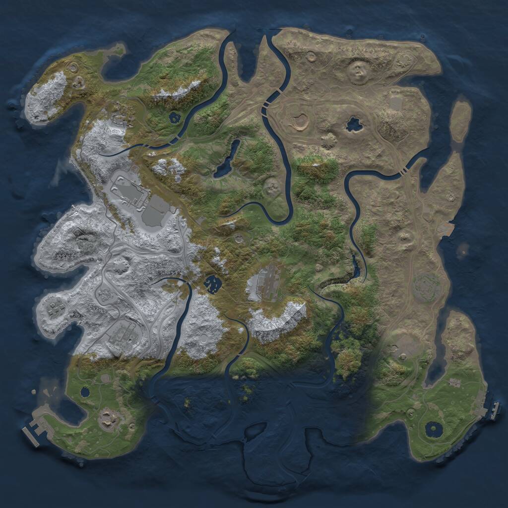 Rust Map: Procedural Map, Size: 4400, Seed: 6549, 16 Monuments