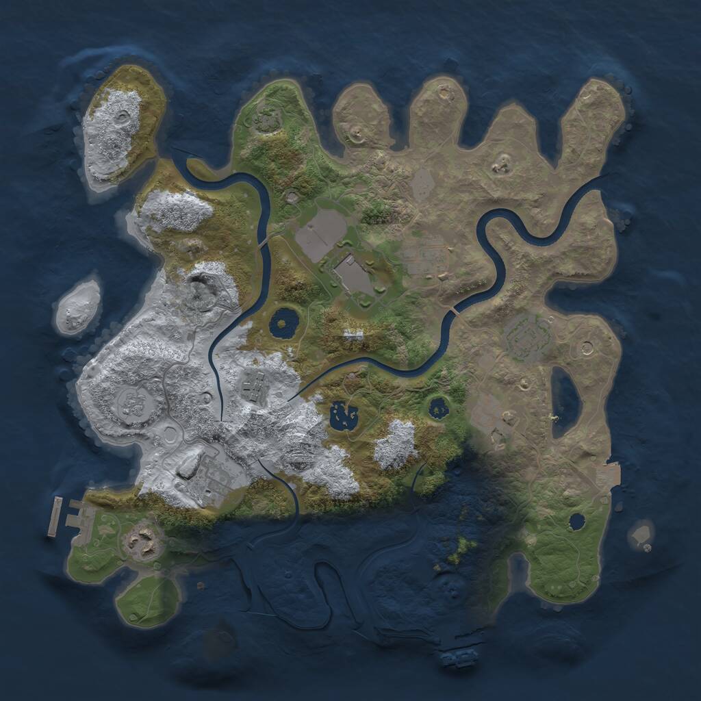 Rust Map: Procedural Map, Size: 3500, Seed: 79036089, 14 Monuments