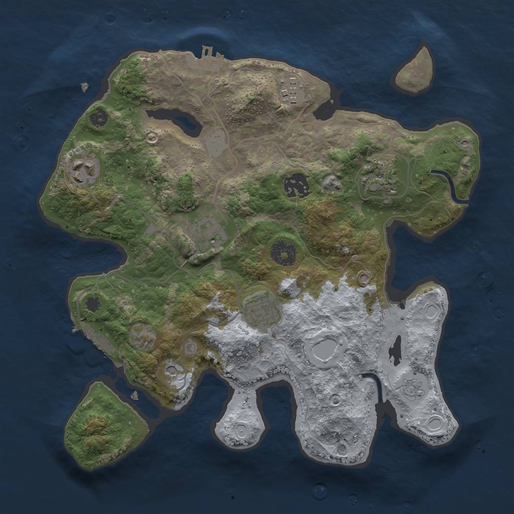 Rust Map: Procedural Map, Size: 3000, Seed: 191121, 13 Monuments