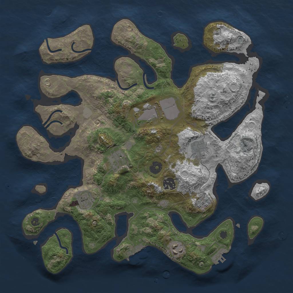 Rust Map: Procedural Map, Size: 3500, Seed: 65456417, 15 Monuments