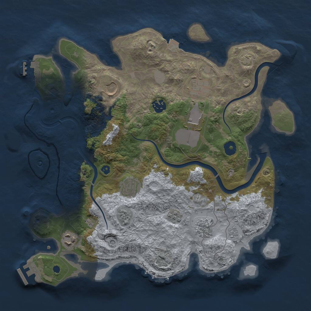 Rust Map: Procedural Map, Size: 3500, Seed: 19111812, 14 Monuments