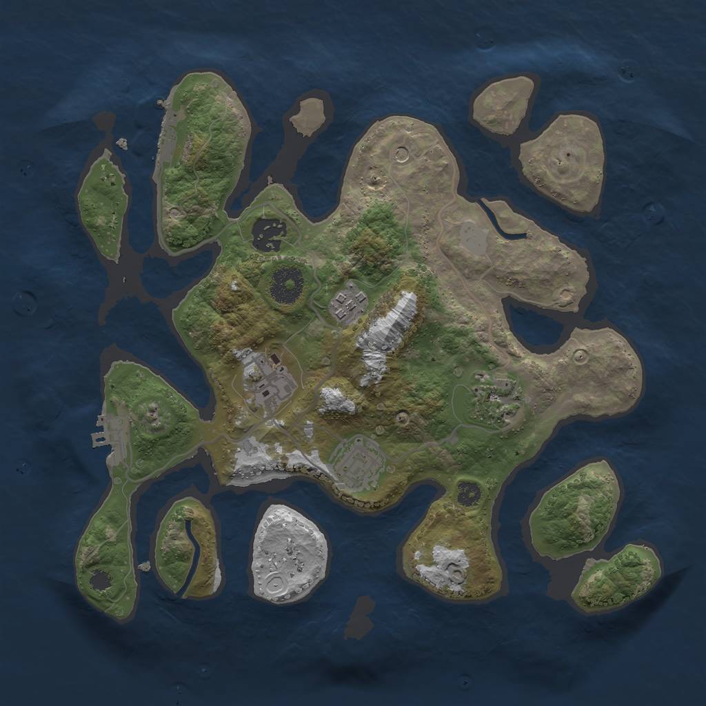 Rust Map: Procedural Map, Size: 3000, Seed: 111915, 13 Monuments
