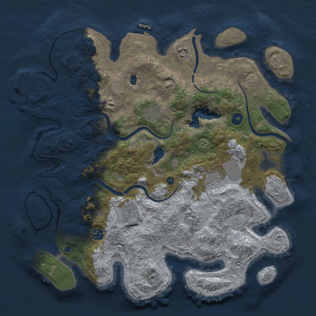 Rust Map: Procedural Map, Size: 4000, Seed: 1148045481, 13 Monuments