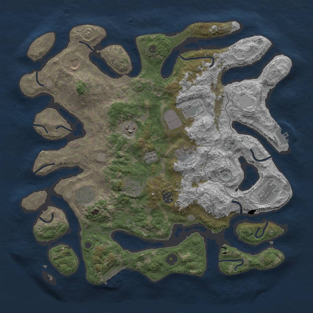 Rust Map: Procedural Map, Size: 4200, Seed: 157, 17 Monuments