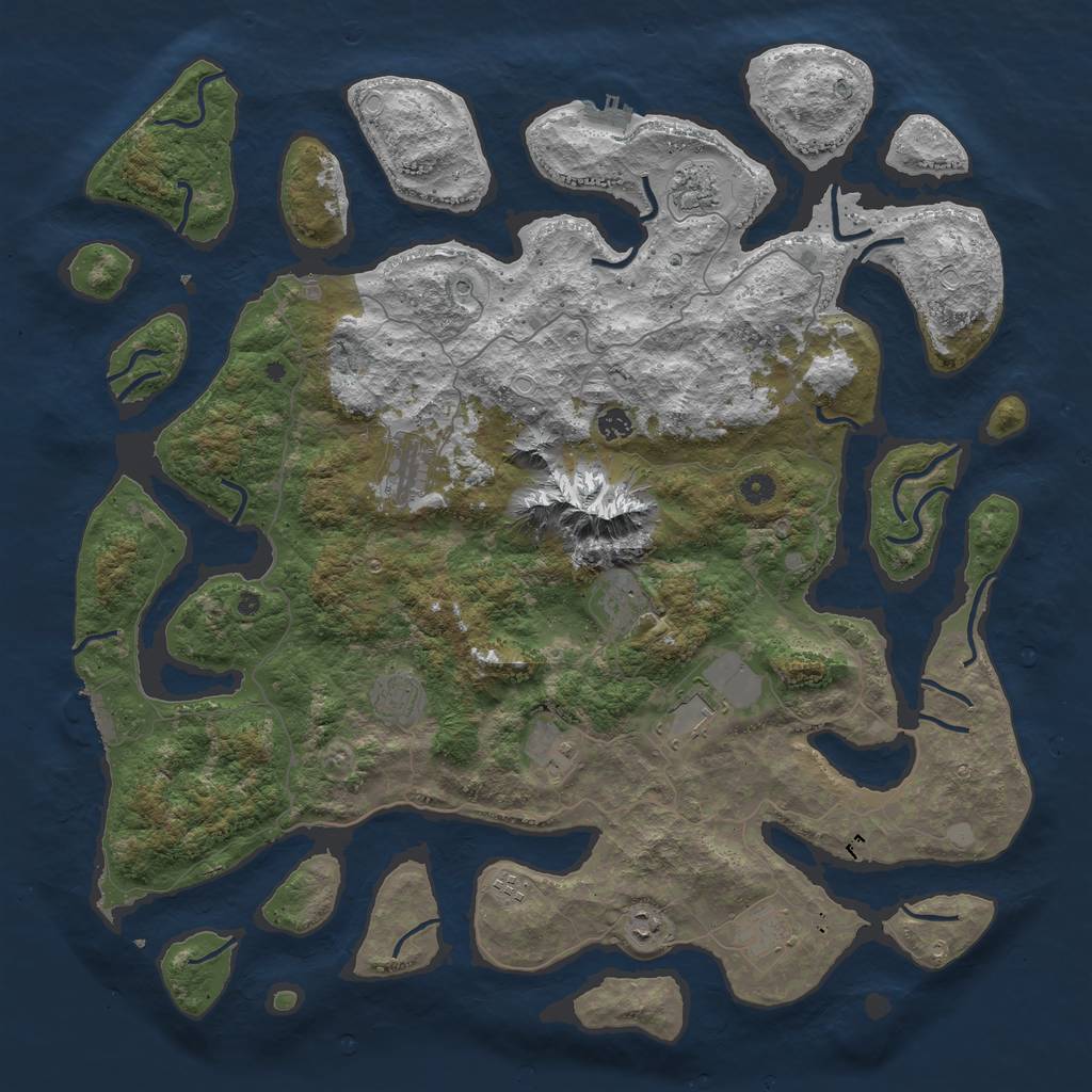 Rust Map: Procedural Map, Size: 5000, Seed: 53067804, 18 Monuments