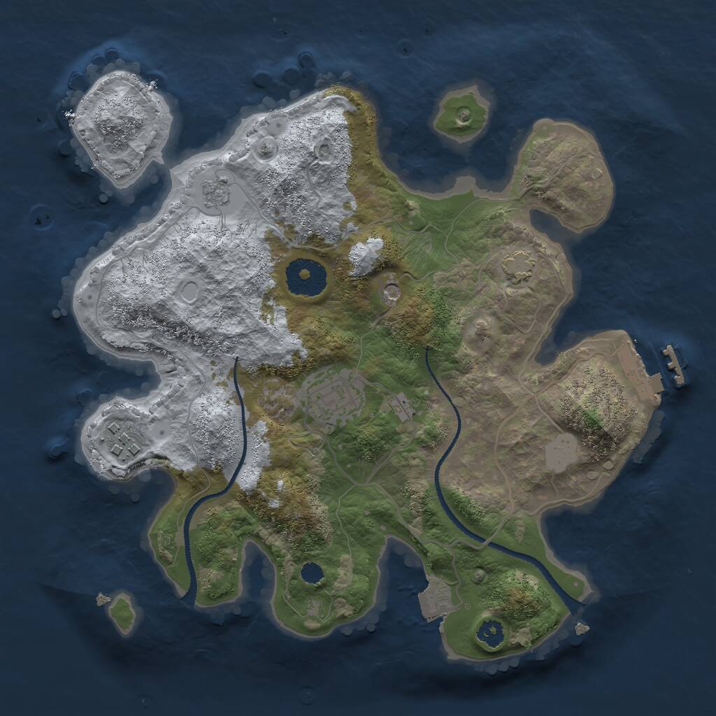 Rust Map: Procedural Map, Size: 2712, Seed: 967977, 7 Monuments