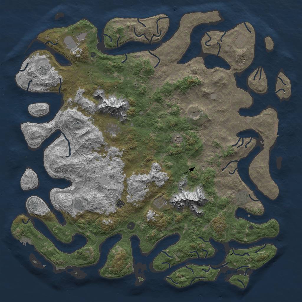 Rust Map: Procedural Map, Size: 6000, Seed: 461335962, 19 Monuments