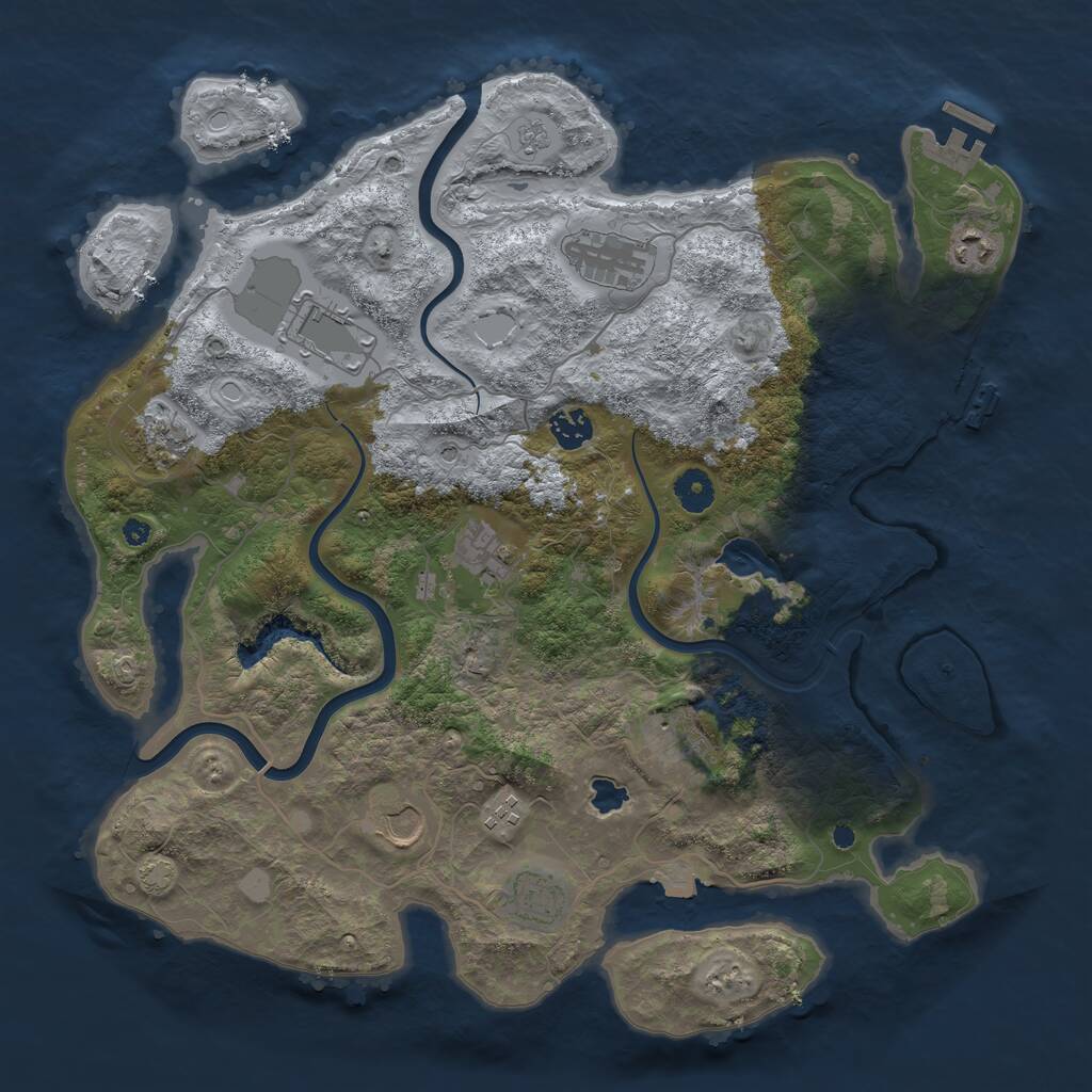 Rust Map: Procedural Map, Size: 4000, Seed: 777025810, 16 Monuments